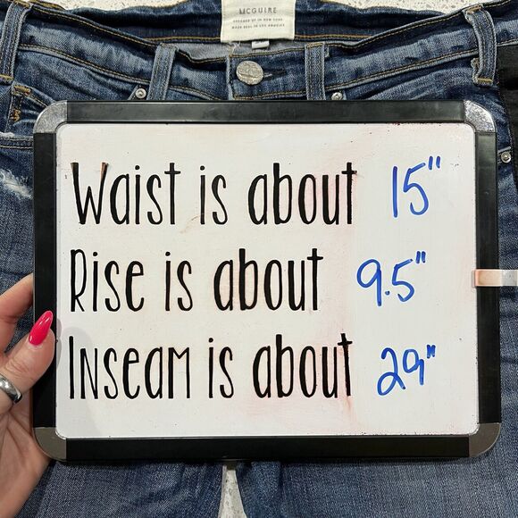 McGuire Anthro Size 28 Jeans Tuxedo Striped Vintage Mid Rise Slim Stretch Denim - Picture 15 of 16